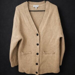& Other Stories Alpaca Wool Button Cardigan Beige Pockets Medium